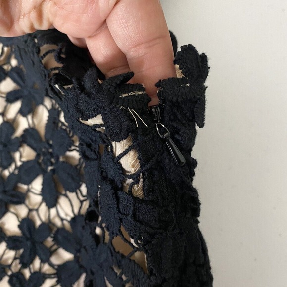 HOSS INTROPIA WOMAN’S BLACK & NUDE CROCHET LACE LINED DRESS SIZE 40. - Picture 5 of 11